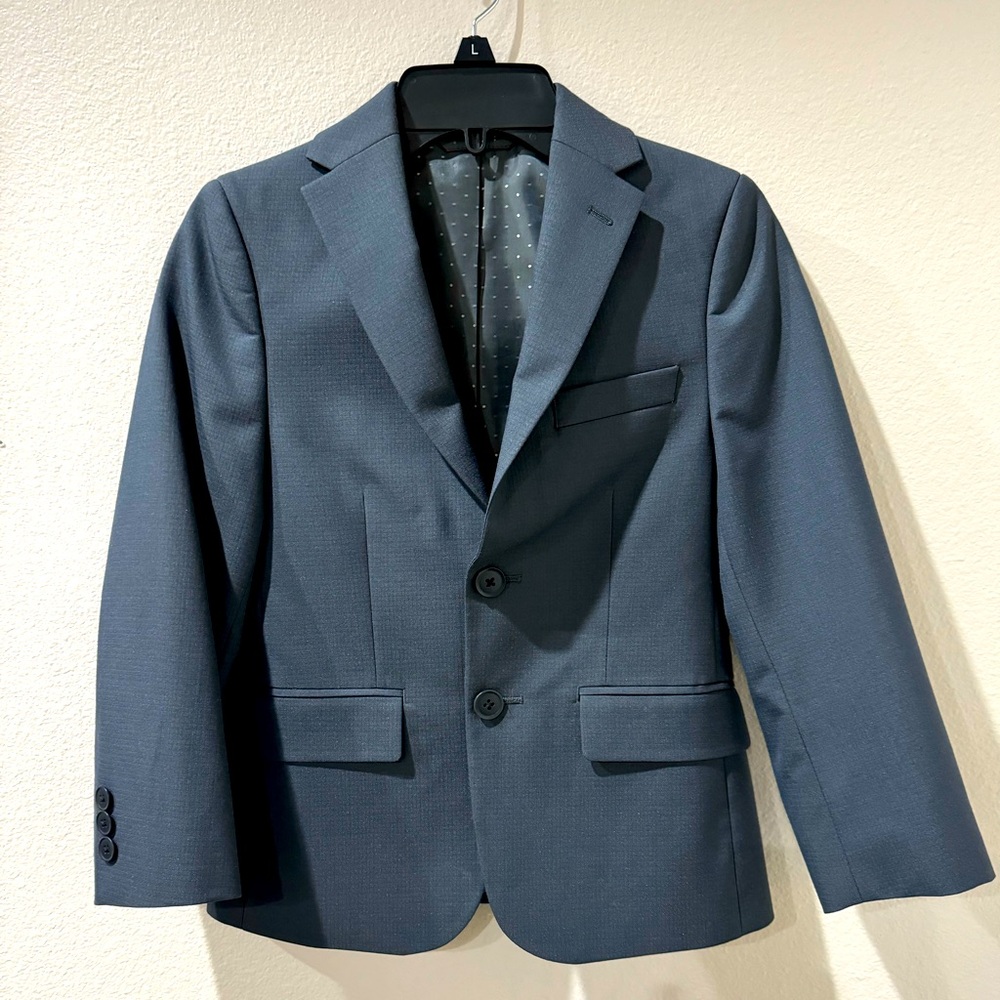 🎉Boys Greyish Blue Michael Strahan Double Buttoned and Fully Lined Blazer Sz 8R